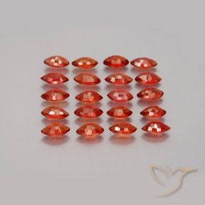 Gemme di Zaffiro Rosso fuoco naturale da 3.83 ct, Taglio marquise, VS-SI