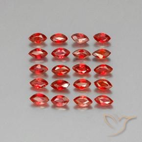 Gemme di Zaffiro Rosso scuro naturale da 3.45 ct, Taglio marquise, VS-SI