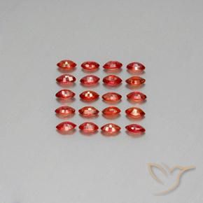 Gemme di Zaffiro Rosso scuro naturale da 3.45 ct, Taglio marquise, VS-SI