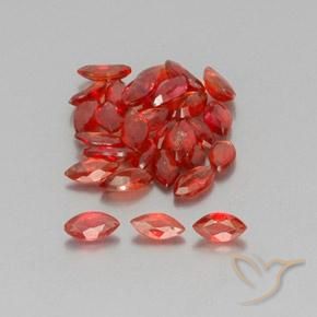 Gemme di Zaffiro Rosso scuro naturale da 3.71 ct, Taglio marquise, VS-SI