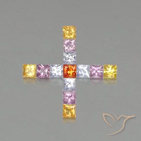 Gemme di Zaffiro Multicolore naturale da 1.89 ct, Quadrato, VVS-VS