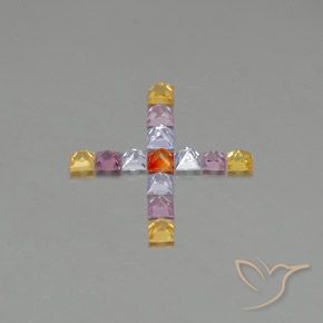 Gemme di Zaffiro Multicolore naturale da 1.89 ct, Quadrato, VVS-VS