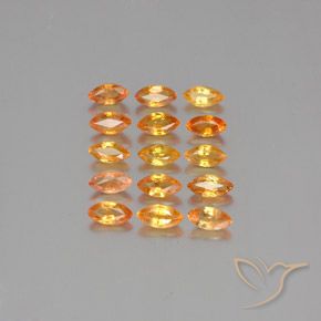 Gemme di Zaffiro Arancione brillante naturale da 5.93 ct, Taglio marquise, VVS-VS