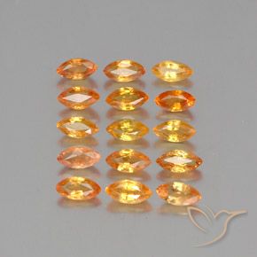 Gemme di Zaffiro Arancione brillante naturale da 5.93 ct, Taglio marquise, VVS-VS