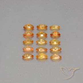 Gemme di Zaffiro Arancione brillante naturale da 5.93 ct, Taglio marquise, VVS-VS