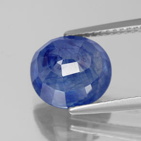 Zaffiro naturale blu da 5,46 ct, taglio ovale, SI