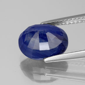 Zaffiro naturale blu da 4,46 ct, taglio ovale, SI