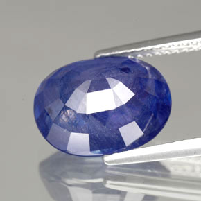 Zaffiro naturale blu da 8,36 ct, taglio ovale, SI