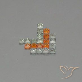 Gemme di Zaffiro Multicolore naturale da 2.74 ct, Quadrato, VVS-VS