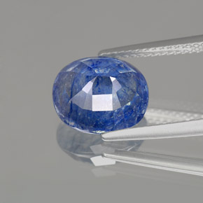 Zaffiro naturale blu da 5,36 ct, taglio ovale, SI