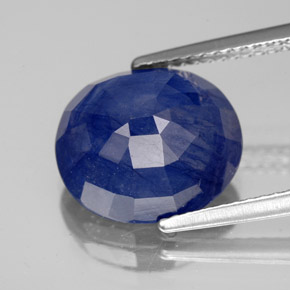 Zaffiro naturale blu da 7,03 ct, taglio ovale, SI
