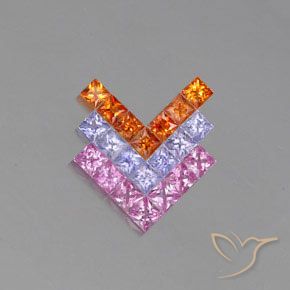 3.22ctw Naturale Multicolore Zaffiro, Quadrato, VVS-VS