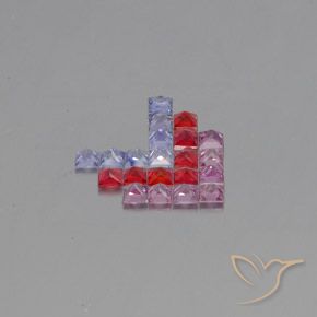 Gemme di Zaffiro Multicolore naturale da 2.71 ct, Quadrato, VVS-VS