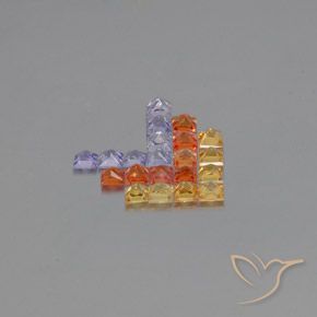 Gemme di Zaffiro Multicolore naturale da 2.66 ct, Quadrato, VVS-VS