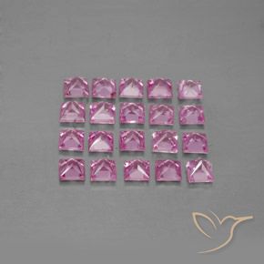 Gemme di Zaffiro Rosa intenso naturale da 3.48 ct, Quadrato, VVS-VS