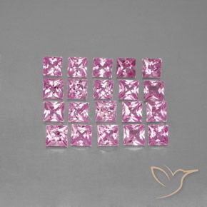 Zaffiro naturale rosa da 3,45 ct, quadrato, VVS-VS