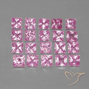 Zaffiro naturale rosa da 3,45 ct, quadrato, VVS-VS