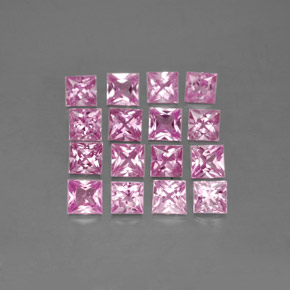 Zaffiro naturale rosa da 3,76 ct, quadrato, VVS-VS
