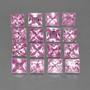 Zaffiro naturale rosa da 3,76 ct, quadrato, VVS-VS