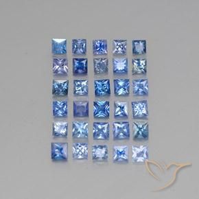 Zaffiro naturale blu da 5,85 ct, quadrato, VVS-VS