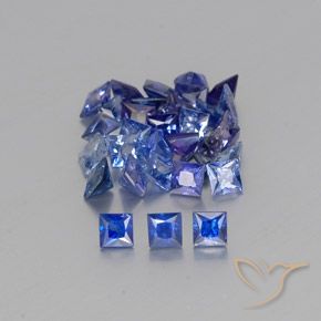Zaffiro naturale blu da 4,36 ct, quadrato, VVS-VS
