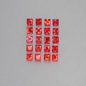 Zaffiro naturale arancione da 2,47 ct, quadrato, VVS-VS