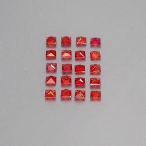 Zaffiro naturale arancione da 2,47 ct, quadrato, VVS-VS