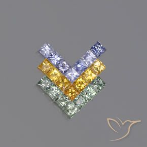 Zaffiro naturale multicolore da 2,76 ct, quadrato, VVS-VS