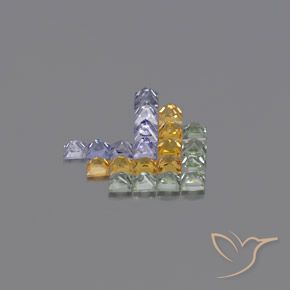 Zaffiro naturale multicolore da 2,76 ct, quadrato, VVS-VS
