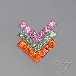 3.43ctw Naturale Multicolore Zaffiro, Quadrato, VVS-VS