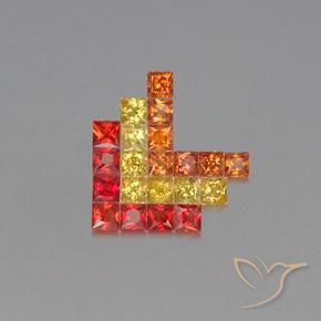 Gemme di Zaffiro Multicolore naturale da 2.55 ct, Quadrato, VVS-VS