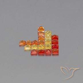 Gemme di Zaffiro Multicolore naturale da 2.55 ct, Quadrato, VVS-VS