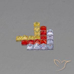 Gemme di Zaffiro Multicolore naturale da 2.89 ct, Quadrato, VVS-VS