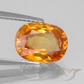 Zaffiro Arancione brillante naturale da 3.03 ct, Ovale, VS-SI