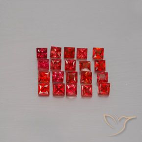 Gemme di Zaffiro Rosso brillante naturale da 2.87 ct, Quadrato, VVS-VS