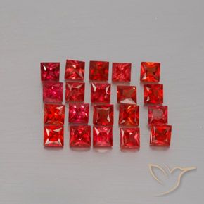 Gemme di Zaffiro Rosso brillante naturale da 2.87 ct, Quadrato, VVS-VS