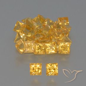 Zaffiro naturale giallo da 3,28 ct, quadrato, VVS-VS