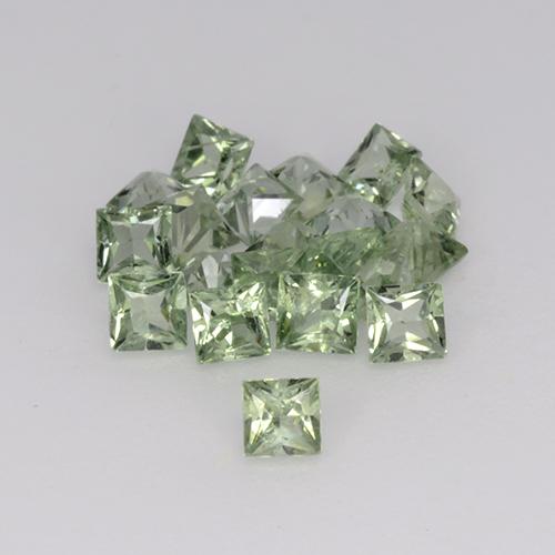 Gemme di zaffiro verde chiaro naturale da 2,35 ct, quadrato, VVS-VS