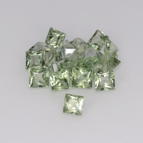 Gemme di zaffiro verde chiaro naturale da 2,35 ct, quadrato, VVS-VS