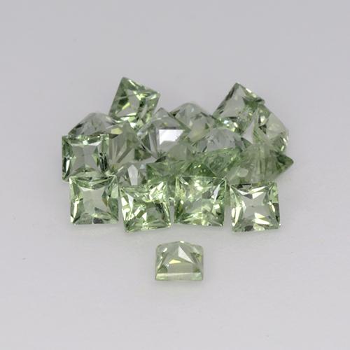 Gemme di zaffiro verde chiaro naturale da 2,35 ct, quadrato, VVS-VS