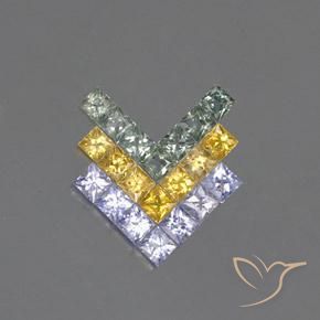 3.08ctw Naturale Multicolore Zaffiro, Quadrato, VVS-VS