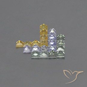 Gemme di Zaffiro Multicolore naturale da 3.14 ct, Quadrato, VVS-VS