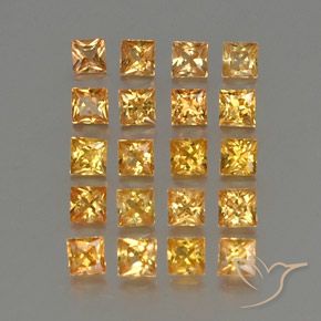 Gemme di Zaffiro Arancio-Oro naturale da 3.04 ct, Quadrato, VVS-VS