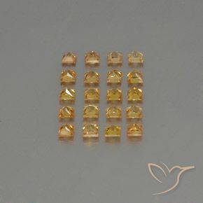 Gemme di Zaffiro Arancio-Oro naturale da 3.04 ct, Quadrato, VVS-VS