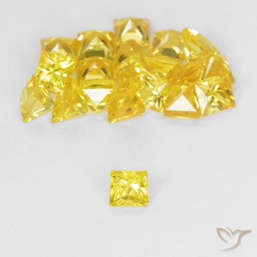 2.53ctw Naturale Dorato Zaffiro, Quadrato, VVS-VS