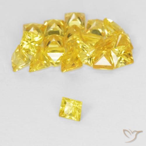 Gemme di Zaffiro Dorato naturale da 2.53 ct, Quadrato, VVS-VS