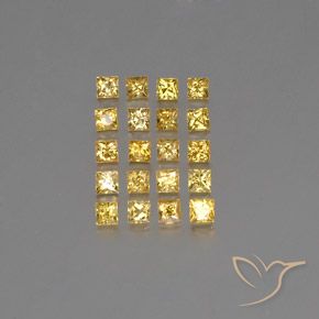 Zaffiro naturale giallo da 2,46 ct, quadrato, VVS-VS
