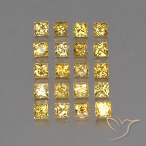 Zaffiro naturale giallo da 2,46 ct, quadrato, VVS-VS