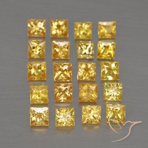 Gemme di Zaffiro Dorato naturale da 3.03 ct, Quadrato, VVS-VS