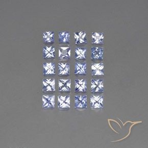 Gemme di Zaffiro Blu pastello naturale da 2.87 ct, Quadrato, VVS-VS